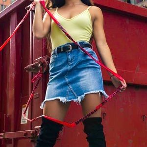 High Waist Jean Skirt